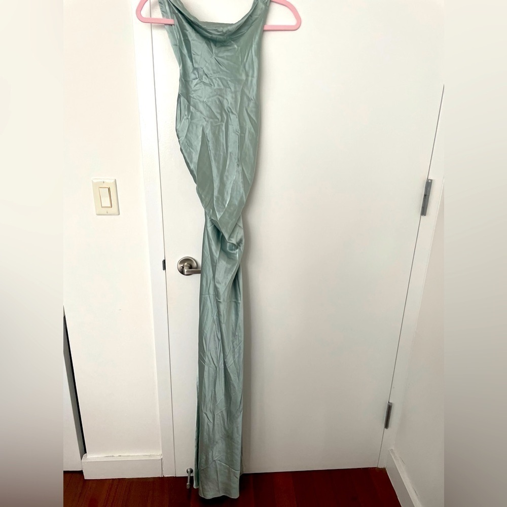 Reformation Anaiis Silk Dress in aquamarine NWOT - Picture 2 of 5